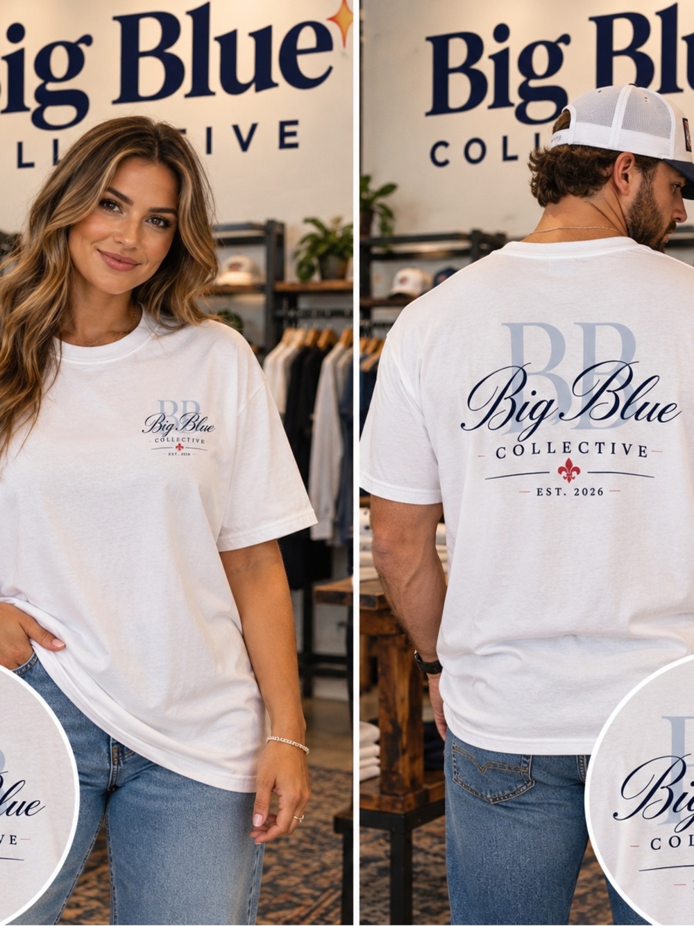 Men's or women’s White Logo Tee